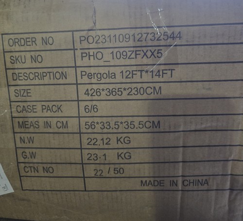 Box 12x14 pergola - 12x14,