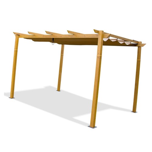 Aluminum pergola with teak - aluminum,
