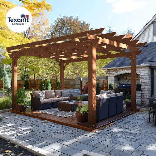 10x12 cedar wood patio pergola - cedar,